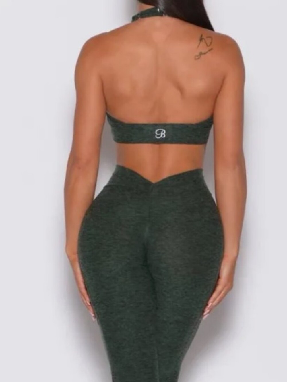 Bombshell V Back High-Waist Leggings Hunter Green XL